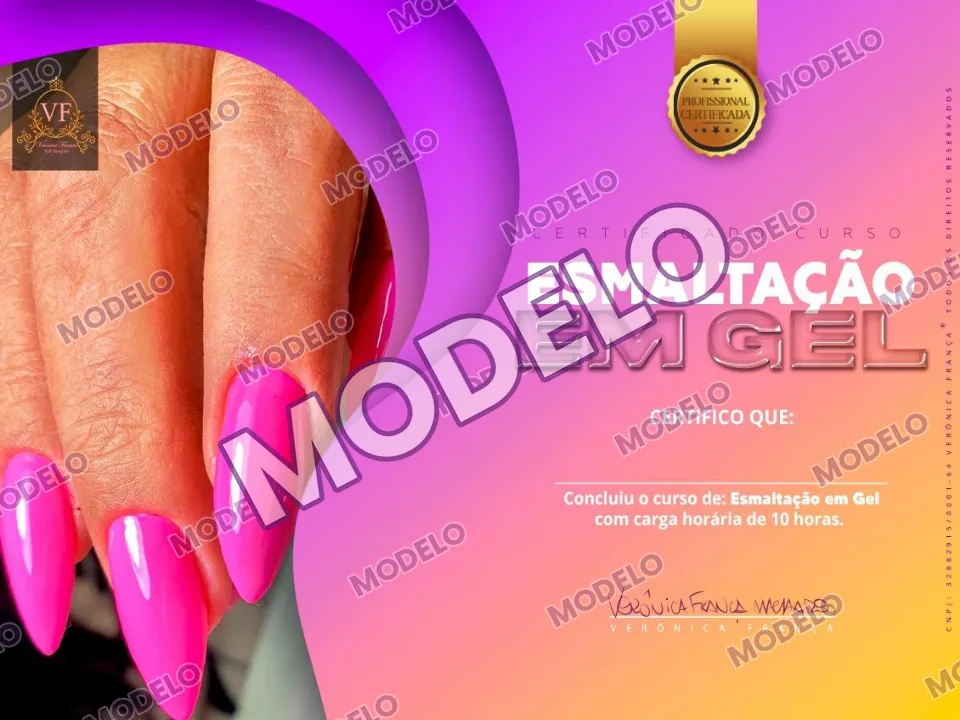 Certificado esmaltacao em gel